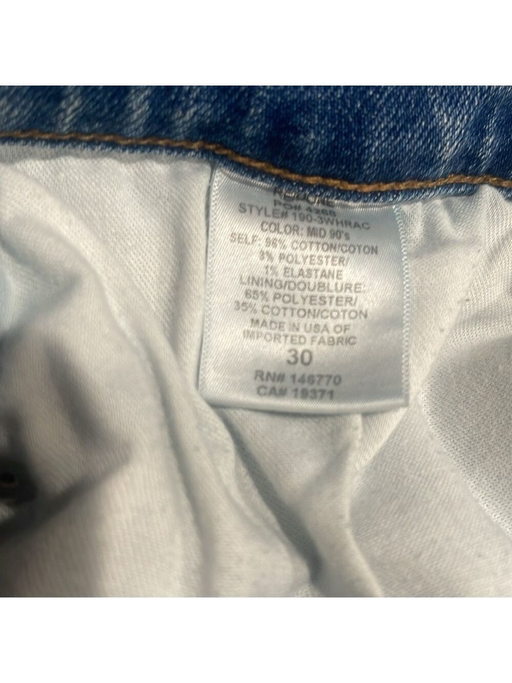 RE/DONE 90’s High Rise Ankle Jeans in Mid 90’s Wash Button Fly SZ 30 - Picture 5 of 6